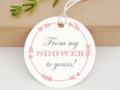 Pink From my shower to yours Shower Favor Tags