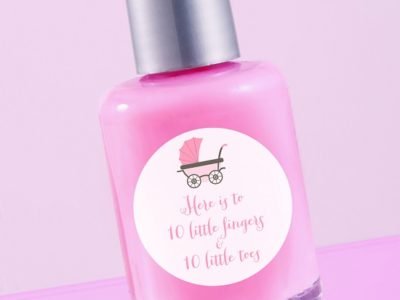 Pink Baby Shower Nail Polish Favor Tags