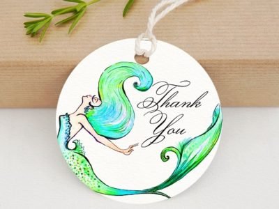 Mermaid Bridal Shower Favor Labels