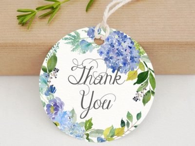 hydrangea thank you tags