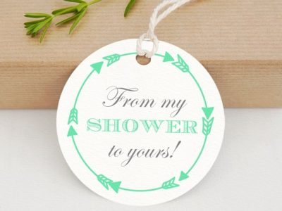 Mint From my shower to yours Shower Favor stickers
