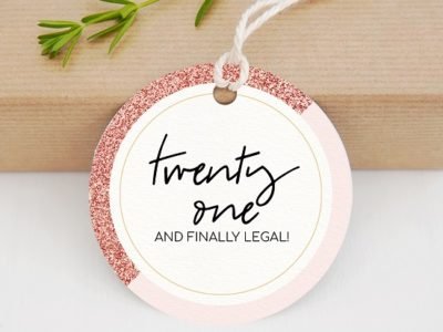 rose gold Birthday 21st Birthday Tags