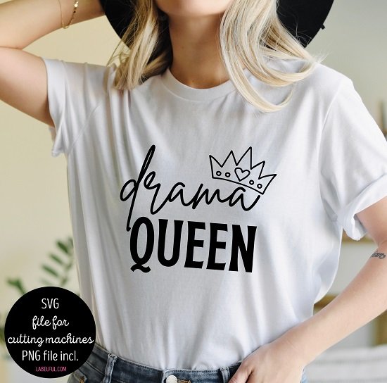 drama queen with tiara SVG file